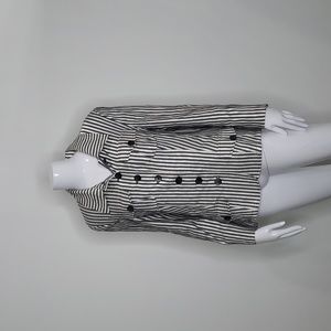 Frank Walder Vintage Gray & White Striped Blazer Size 10